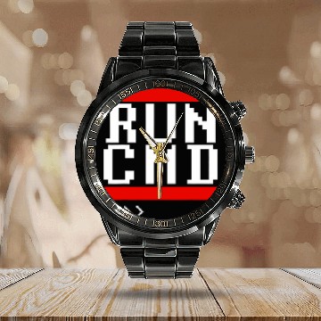 Discover Run CMD s Computer Command Software Coder Programmer Calendar Steel Band Watch