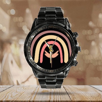 Discover Dragonfly Insect Bug Pretty Funny Cute Rainbow Boho Pink Calendar Steel Band Watch
