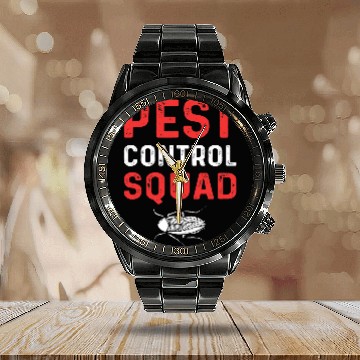 Discover Pest Control Squad Bed Bug Control Exterminator 2 Calendar Steel Band Watch