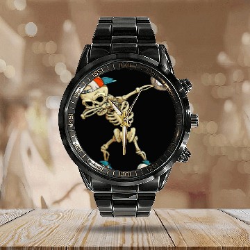 Discover Baseball Expert Spooky Scary Skeletons Baseball Player Baseball Tees Calendar Steel Band Watch