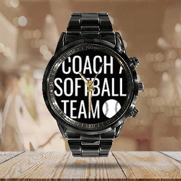 Discover I Coachs A Softball Team Calendar Steel Band Watch