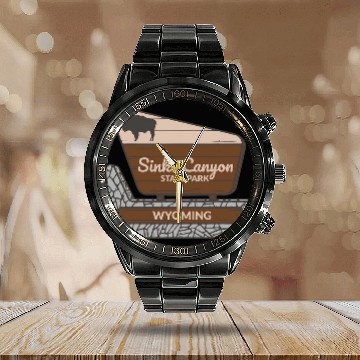 Discover Sinks Canyon State Park Wyoming Welcome Sign Vacation Calendar Steel Band Watch