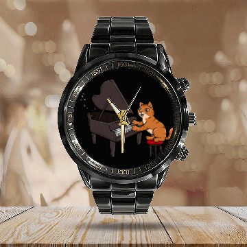 Discover Cat Owner Piano Player Musician Composer Music Lover Baseball Tees Calendar Steel Band Watch