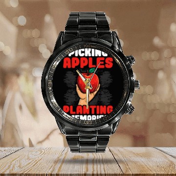 Discover Apple Picking Apple Tree Apple Fruit Lover Apple Farmer 26 Baseball Tees Calendar Steel Band Watch