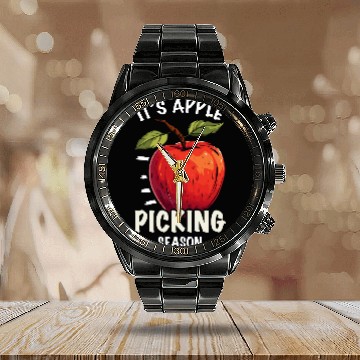 Discover Apple Picking Apple Tree Apple Fruit Lover Apple Farmer 216 Baseball Tees Calendar Steel Band Watch