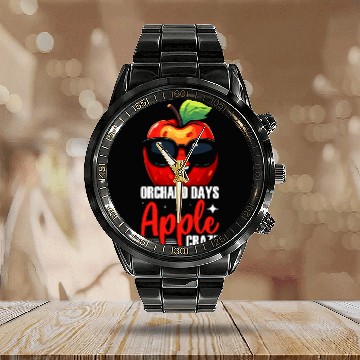 Discover Apple Picking Apple Tree Apple Fruit Lover Apple Farmer 27 Calendar Steel Band Watch