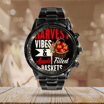 Discover Apple Picking Apple Tree Apple Fruit Lover Apple Farmer 29 Calendar Steel Band Watch