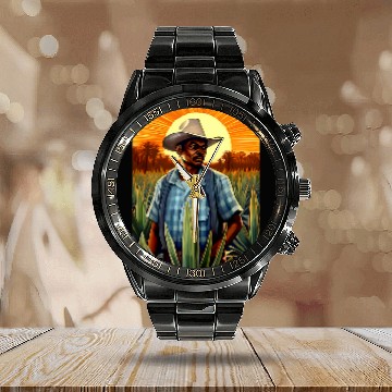 Discover Agave Farmer Campesino Agave Plants Mexican Tequila Farm Calendar Steel Band Watch