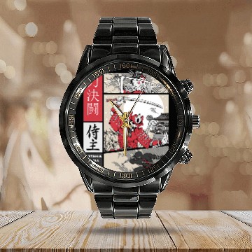 Discover aesthetic clothes geisha ninja 2Samurais comics books style Calendar Steel Band Watch