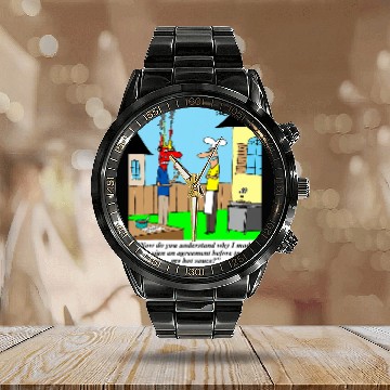 Discover Exclusive BBQ Hot Sauce Comic by Artist Jerry King Calendar Steel Band Watch