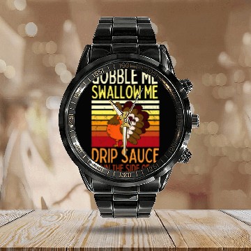 Discover Lacrosse Gift Gobble Me Swallow Me Thanksgiving Turkey Womens Calendar Steel Band Watch