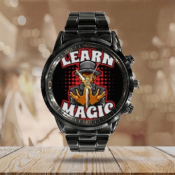 Discover Funny Learn Magic Magician Monkey Talented Ape Calendar Steel Band Watch