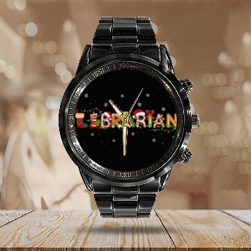 Discover Reading Book Merry Christmas Tree Love Reading Books Librarian Reader Baseball Tees Calendar Steel Band Watch