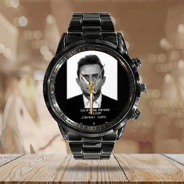 Discover Johnny Cash mugshot Calendar Steel Band Watch sizes available S-3XL