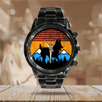 Discover Belgian Malinois Dutch Shepherd Dog Retro Distressed Vintage Calendar Steel Band Watch