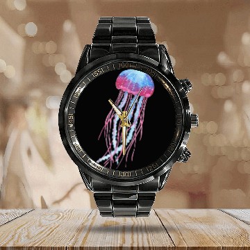 Discover Ethereal Jellyfish Watercolor Trippy Graphic Art Baseball Tees Calendar Steel Band Watch