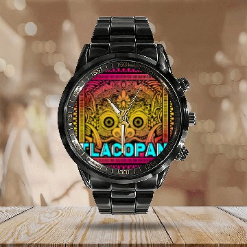 Discover Aztec Calendar Mexican Native Mayas Mayans Tlacopan Baseball Tees Calendar Steel Band Watch