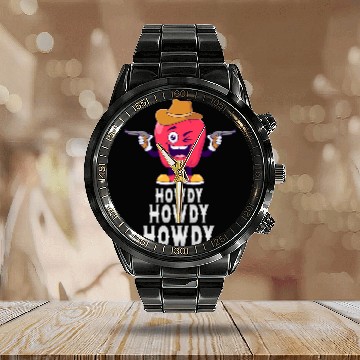 Discover Lacrosse Gift Howdy Red Peppers Rodeo Western Country Baseball Tees Calendar Steel Band Watch
