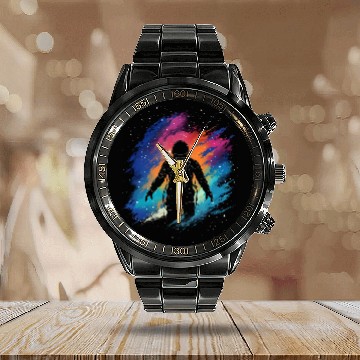 Discover Astronaut Floating in Space Spaceman Galaxy Cosmos Astronomy 21 Zip Calendar Steel Band Watch
