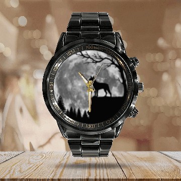 Discover Boston Terrier Moon Silhouette Funny Lazy Halloween Costume Baseball Tees Calendar Steel Band Watch