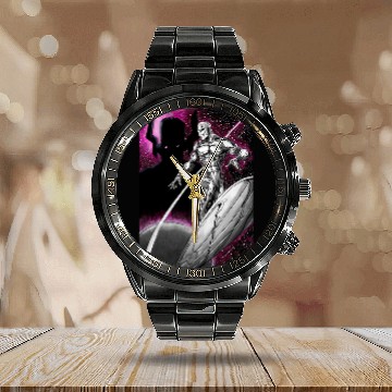 Discover Silver Surfer and Galactus Calendar Steel Band Watch
