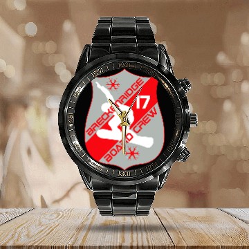 Discover Skiing Ski Breckenridge Colorado Board Crew Snowboarding Calendar Steel Band Watch