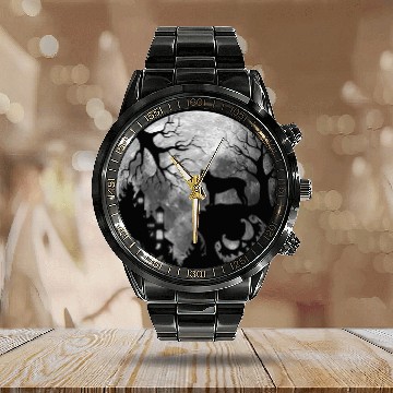 Discover Cane Corso Dog Moon Howl in Forest Halloween Costume Baseball Tees Calendar Steel Band Watch