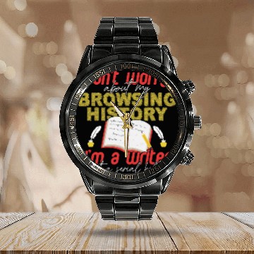 Discover Reading Book Writer Browsing History Writing Books Author Gift Reader Baseball Tees Calendar Steel Band Watch