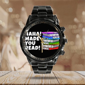 Discover English Teacher Reading Books Instructor Educator Calendar Steel Band Watch