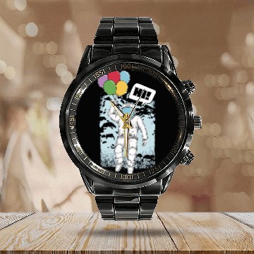 Discover Astronaut Balloon Planetary Science Calendar Steel Band Watch