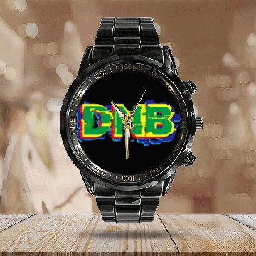 Discover DNB   Heavy Glitch Junglist Drum n Bass Breakbeat Crew Calendar Steel Band Watch