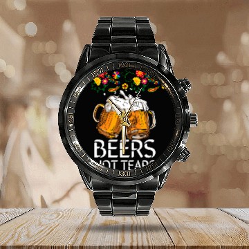 Discover Beers Not Tears Beer Drinking Drunk Funny Bartender Bar Pub 24 Baseball Tees Calendar Steel Band Watch