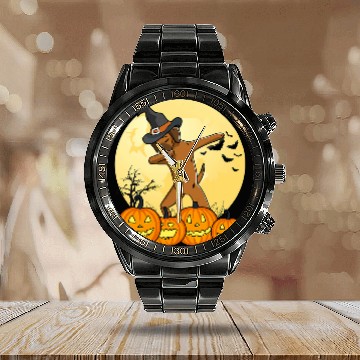 Discover Dabbings Rhodesian Ridgeback Dab Dance Halloween Dog Calendar Steel Band Watch