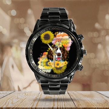 Discover Eglish Springer Spaniel You Are My Sunshine Calendar Steel Band Watch