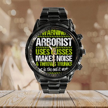 Discover Arboriculturist Tree Surgeon Forest Throws Trunks Arborist Calendar Steel Band Watch