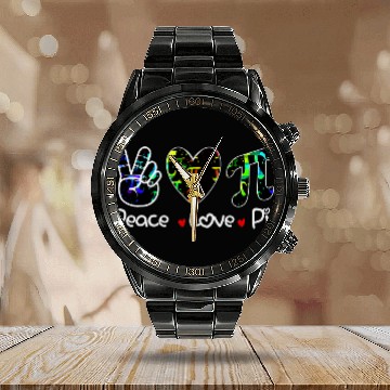 Discover Peace Love Pi Math Love Pi Day Mathematics Math Teachers 21 Calendar Steel Band Watch