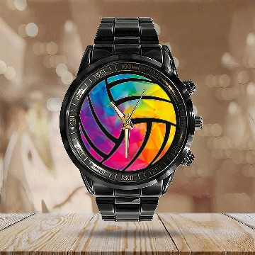 Discover Geometric Volleyball Shape Low Poly Cool Volleyball Lover Baseball Tees Calendar Steel Band Watch