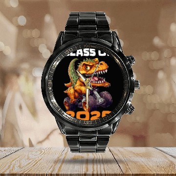 Discover Class of 2026 Dinosaur TRexs Back To School Racing Calendar Steel Band Watch