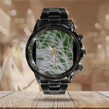 Discover Abstract Macro Photograph Of Mediterranean Palm Calendar Steel Band Watch
