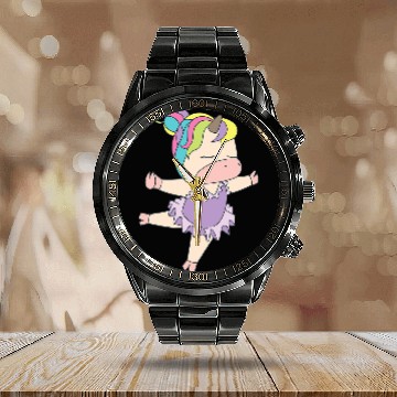 Discover Cool Ballet Dancer Unicorns Funny Classical Dancing Gift 2 Calendar Steel Band Watch