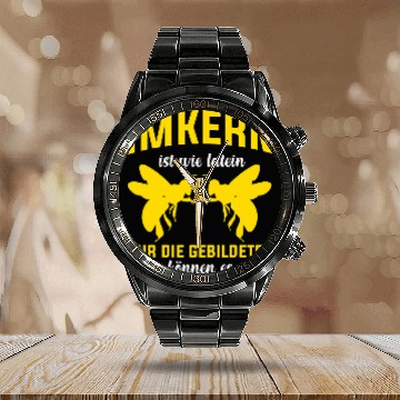 Discover Bees beekeeping honey bee whisperer beekeeper Baseball Tees Calendar Steel Band Watch