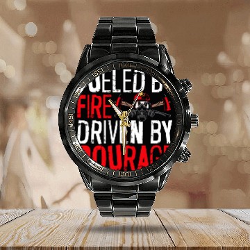 Discover Fueled By Fires Driven By Courage Fireman Firefighter Calendar Steel Band Watch
