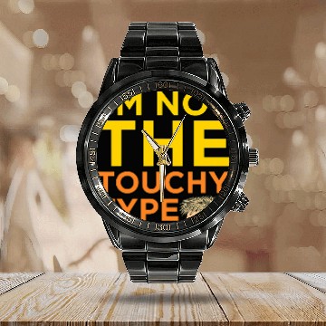 Discover Lacrosse Gift Im Not The Touchy Type Zip Calendar Steel Band Watch