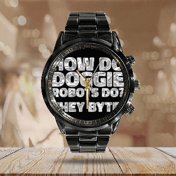 Discover Robotics Hilarious Ai Artificial Intelligence 2Robots Calendar Steel Band Watch