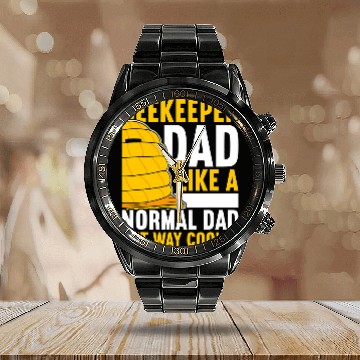 Discover Beekeeper Dad Bees Honey Beekeeping Calendar Steel Band Watch