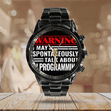 Discover a i  computer science artificial intelligence programmer Calendar Steel Band Watch