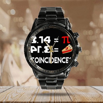 Discover Pi Day 3 14 Pie Symbol Coincidence Funny Math Pun Pi Baseball Tees Calendar Steel Band Watch