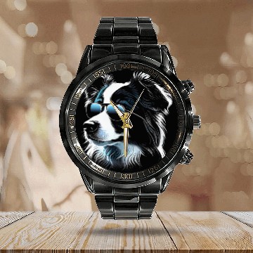 Discover Australian Shepherd Sunglasses Walking Pet Calendar Steel Band Watch