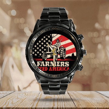 Discover For a Farmer America Needs Farmers Feed USA support Farmers Baseball Tees Calendar Steel Band Watch