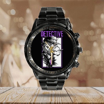 Discover Detective Basically A Detective Ape Funny Men Cartoon Fans Calendar Steel Band Watch